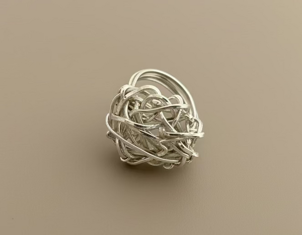 Knot top ring - sterling silver
