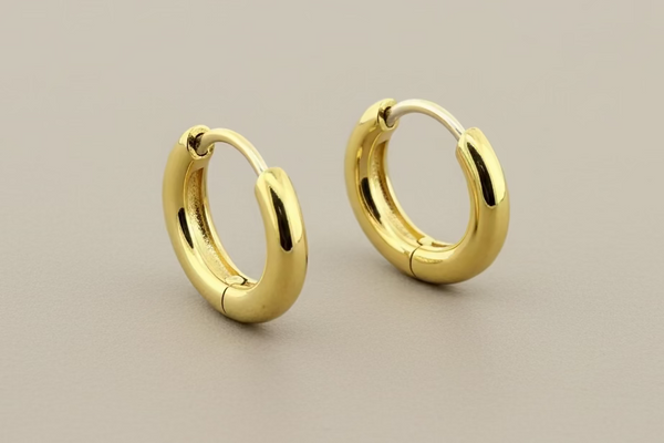 Brass hinge hoops with silver posts