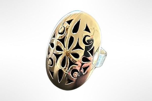 mosaic cutout oval ring - Makers & Providers