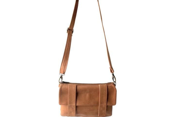 leather shoulder bag with long strap