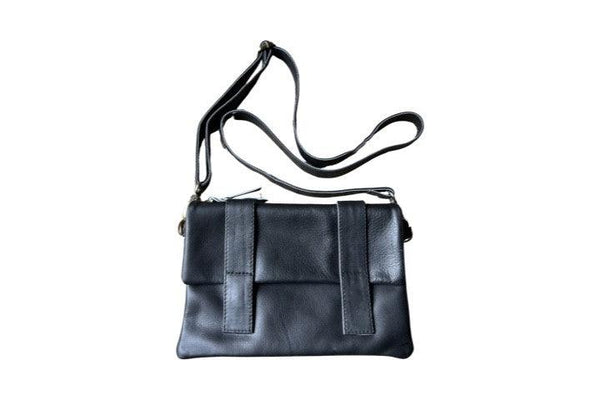 leather shoulder bag with long strap