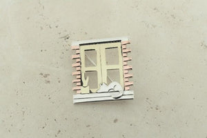 Windowsill cat brooch - silver, brass, copper - Makers & Providers