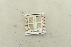 Windowsill cat brooch - silver, brass, copper - Makers & Providers