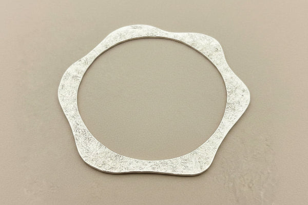 Organic disc bangle - sterling silver