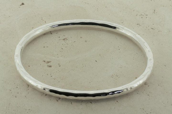 oval tubular hammered bangle - 5mm - Makers & Providers