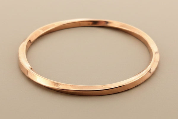 Twisted square edge bangle - copper