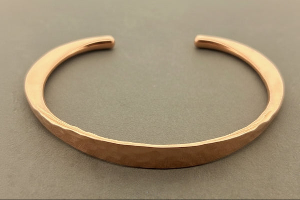 Flattened hammered copper cuff