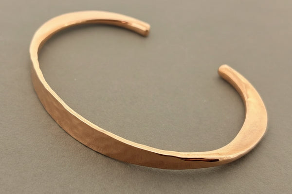 Flattened hammered copper cuff
