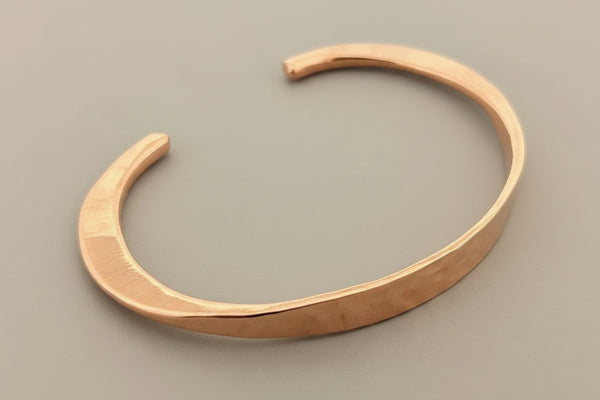 Flattened hammered copper cuff