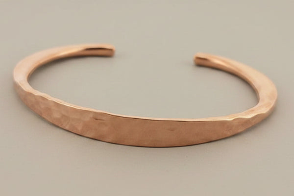 Flattened hammered copper cuff