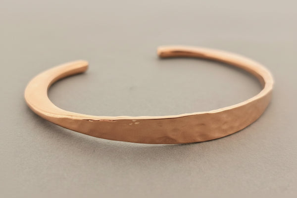 Flattened hammered copper cuff