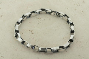 oval link bracelet - oxidized silver - Makers & Providers