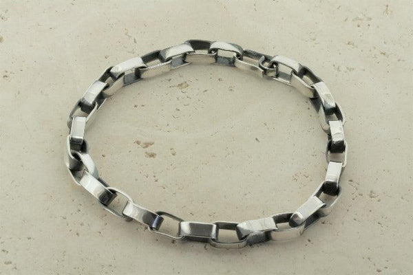 oval link bracelet - oxidized silver - Makers & Providers