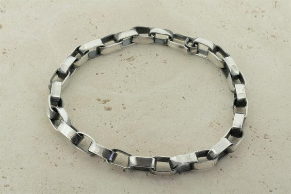 oval link bracelet - oxidized silver - Makers & Providers