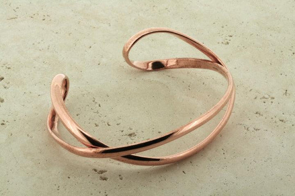 curved ends open cuff - copper