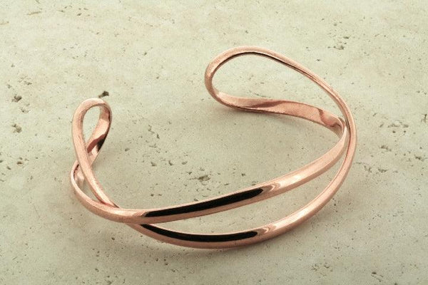 curved ends open cuff - copper