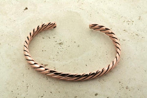 Narrow flattened plaited cuff - copper - Makers & Providers