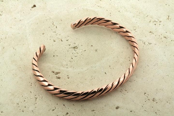 Narrow flattened plaited cuff - copper - Makers & Providers