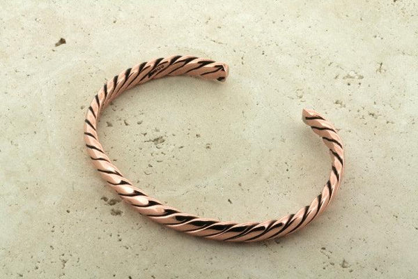 Narrow flattened plaited cuff - copper - Makers & Providers