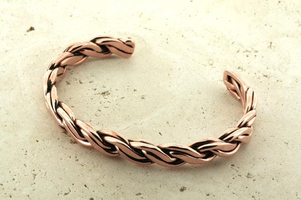 Curve plait cuff - copper - Makers & Providers