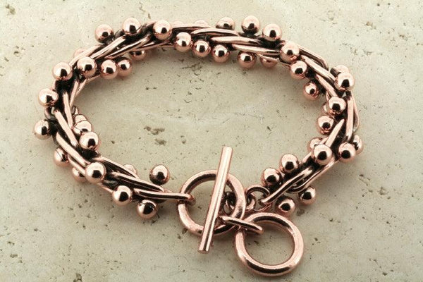 Bead & link rope bracelet - copper - Makers & Providers