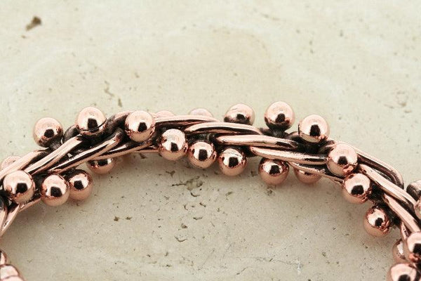 Bead & link rope bracelet - copper