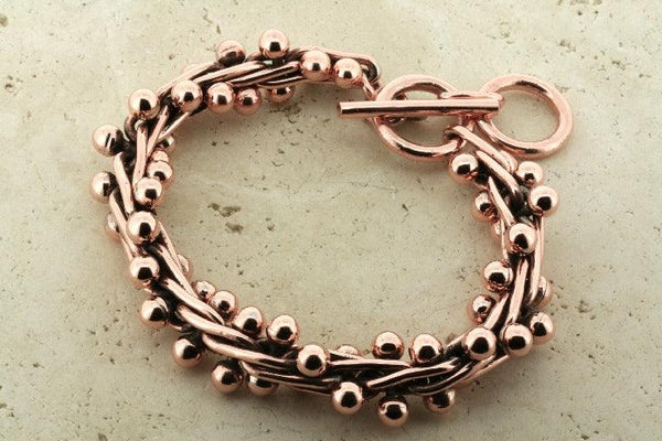 Bead & link rope bracelet - copper - Makers & Providers