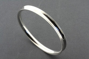 concave edge circle bangle - sterling silver - Makers & Providers