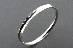 concave edge circle bangle - sterling silver - Makers & Providers