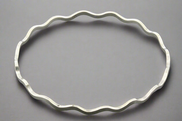 Ripple bangle - sterling silver