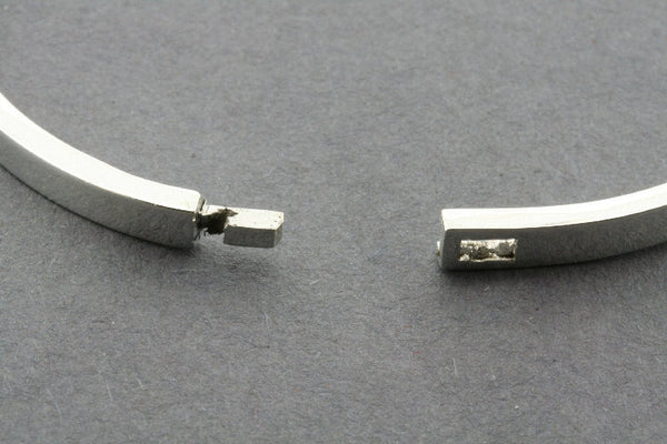 Square profile oval hinge bangle - sterling silver