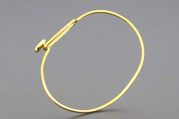 Oval & teardrop closer bangle - gold over silver