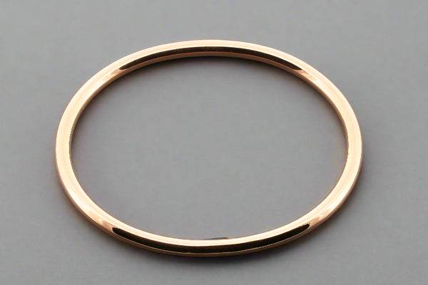 Copper oval tubular bangle - 5mm