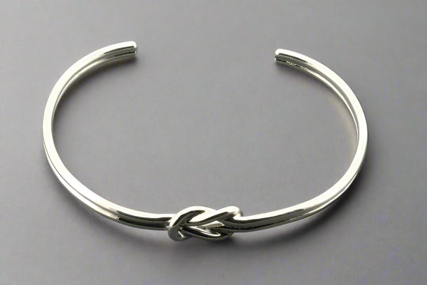 Silver reef knot cuff