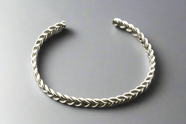Double twist spiral cuff - sterling silver