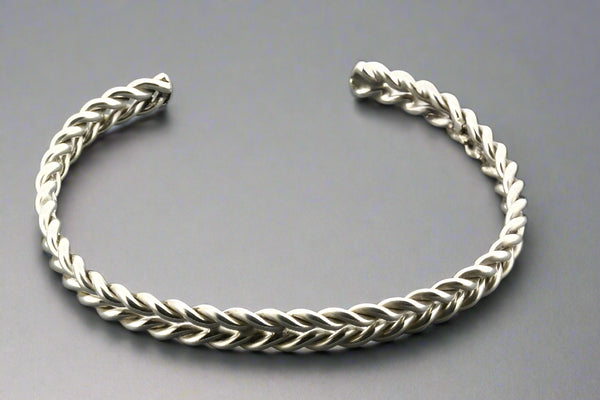 Double twist spiral cuff - sterling silver