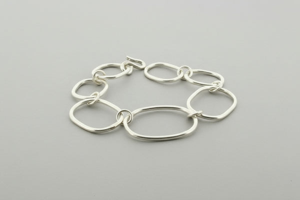 Silver oval link bracelet - sterling silver