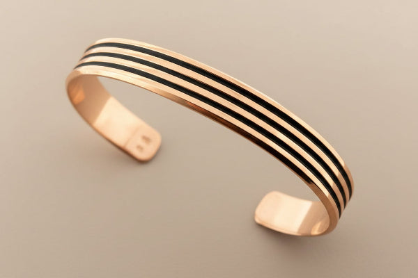 3 x oxidized groove copper cuff