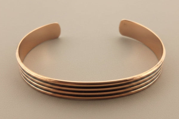 3 x oxidized groove copper cuff