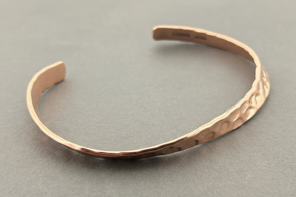 Hammered copper buckled cuff