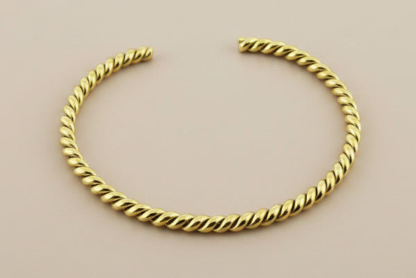 Twisted brass cuff
