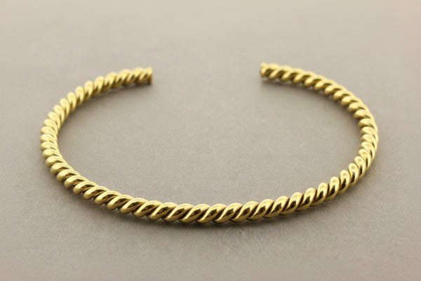Twisted brass cuff