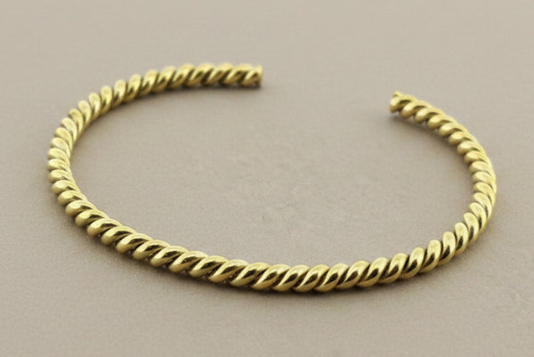 Twisted brass cuff