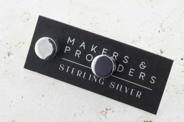 circle cylinder stud - sterling silver - Makers & Providers