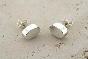 oval cylinder studs - sterling silver - Makers & Providers