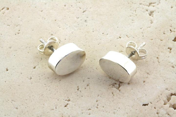 oval cylinder studs - sterling silver - Makers & Providers