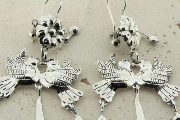 Flower with love birds drop earrings - Makers & Providers