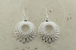 circle feathered drop earring - Makers & Providers