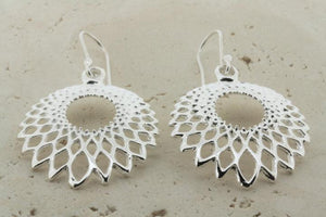 circle feathered drop earring - Makers & Providers