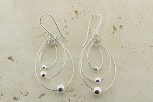 3 x oval and bead drop earring - Makers & Providers